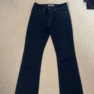 Classic Women's Boot Cut Jeans in Deep Blue